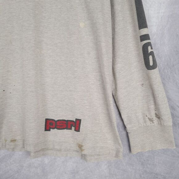 Vintage Polo Sport Ralph Lauren Shirt Mens Large Gray Logo Spellout Long Sleeve - Picture 4 of 16